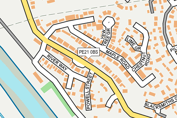 PE21 0BS map - OS OpenMap – Local (Ordnance Survey)