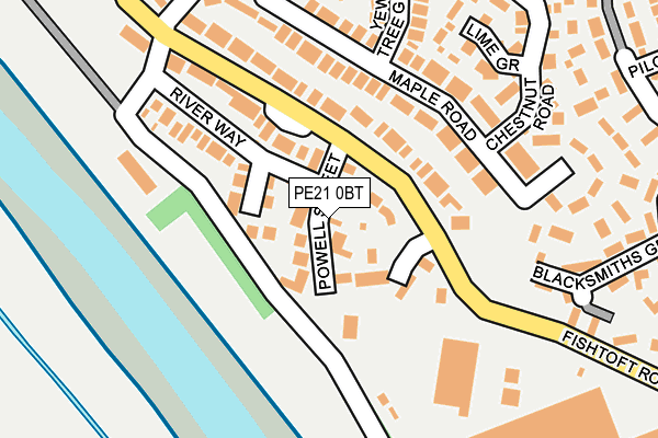PE21 0BT map - OS OpenMap – Local (Ordnance Survey)