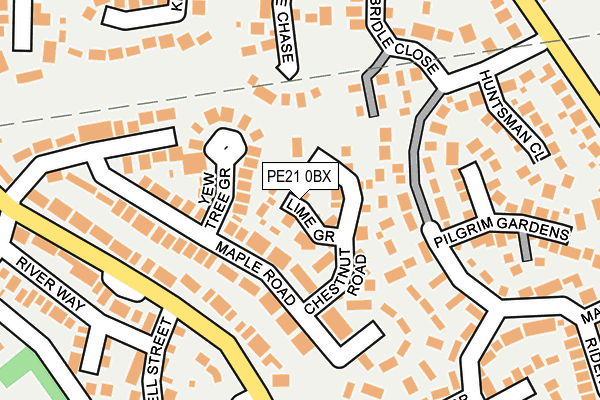PE21 0BX map - OS OpenMap – Local (Ordnance Survey)
