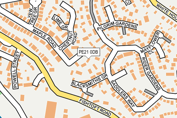 PE21 0DB map - OS OpenMap – Local (Ordnance Survey)
