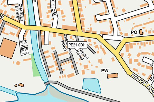 PE21 0DH map - OS OpenMap – Local (Ordnance Survey)