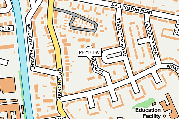 PE21 0DW map - OS OpenMap – Local (Ordnance Survey)