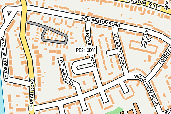 PE21 0DY map - OS OpenMap – Local (Ordnance Survey)
