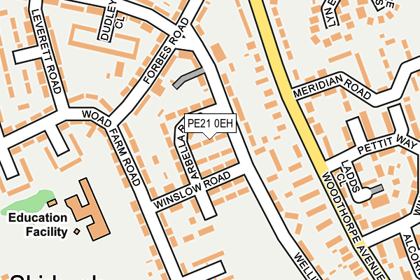 PE21 0EH map - OS OpenMap – Local (Ordnance Survey)