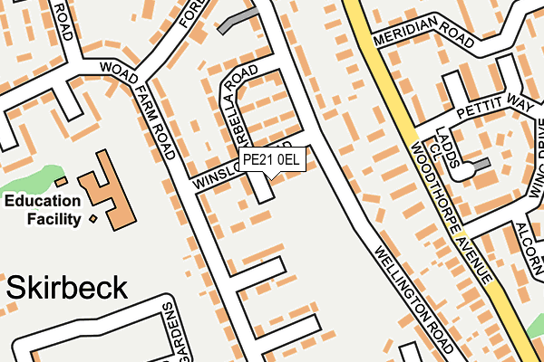 PE21 0EL map - OS OpenMap – Local (Ordnance Survey)
