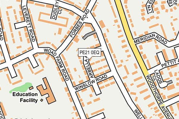 PE21 0EQ map - OS OpenMap – Local (Ordnance Survey)