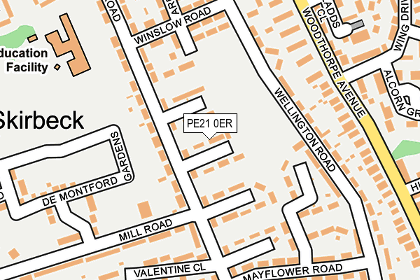 PE21 0ER map - OS OpenMap – Local (Ordnance Survey)