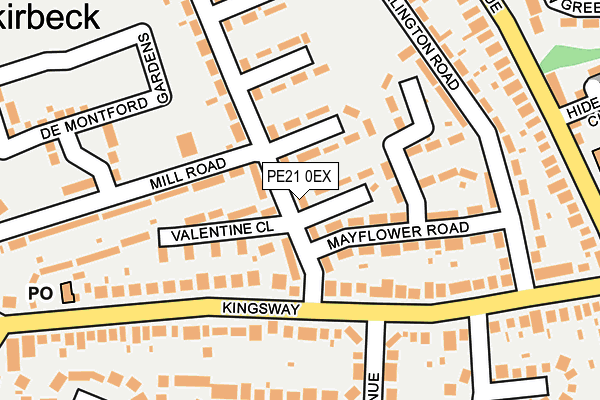 PE21 0EX map - OS OpenMap – Local (Ordnance Survey)