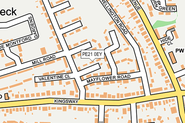 PE21 0EY map - OS OpenMap – Local (Ordnance Survey)