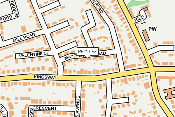PE21 0EZ map - OS OpenMap – Local (Ordnance Survey)