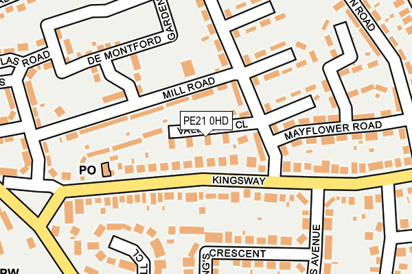 PE21 0HD map - OS OpenMap – Local (Ordnance Survey)