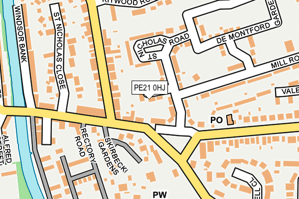 PE21 0HJ map - OS OpenMap – Local (Ordnance Survey)
