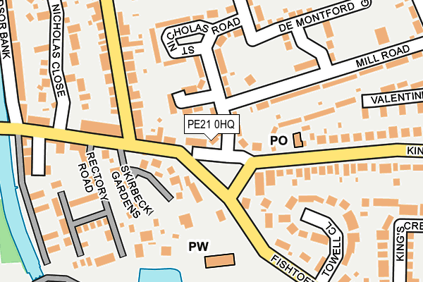 PE21 0HQ map - OS OpenMap – Local (Ordnance Survey)
