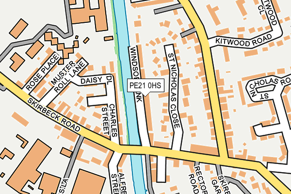 PE21 0HS map - OS OpenMap – Local (Ordnance Survey)