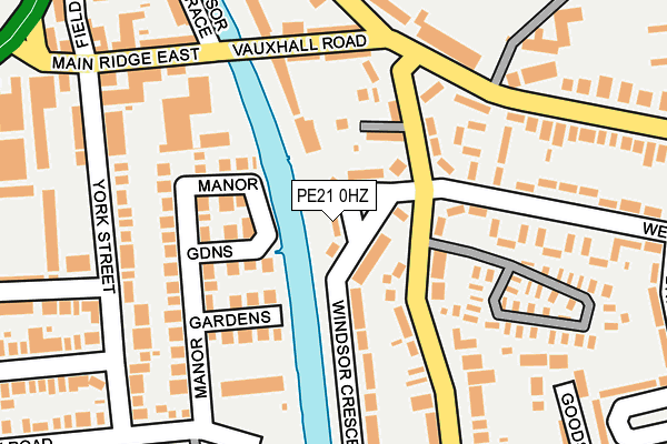 PE21 0HZ map - OS OpenMap – Local (Ordnance Survey)