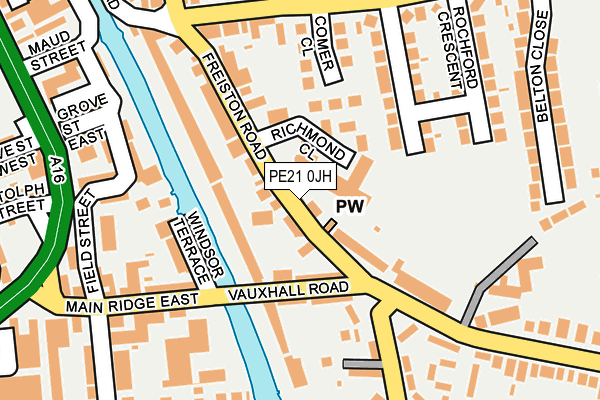 PE21 0JH map - OS OpenMap – Local (Ordnance Survey)
