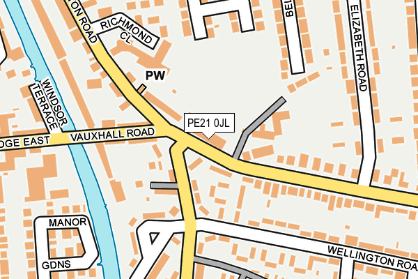 PE21 0JL map - OS OpenMap – Local (Ordnance Survey)
