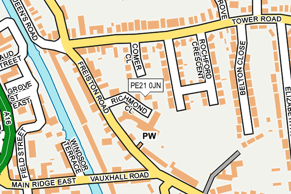 PE21 0JN map - OS OpenMap – Local (Ordnance Survey)