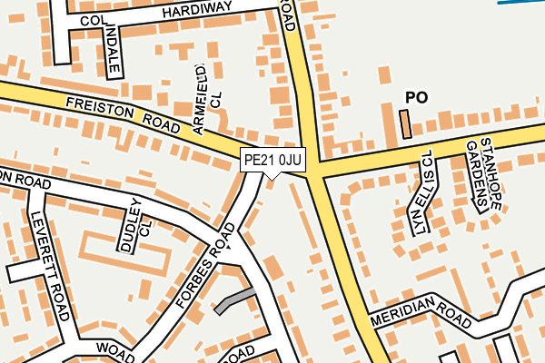 PE21 0JU map - OS OpenMap – Local (Ordnance Survey)