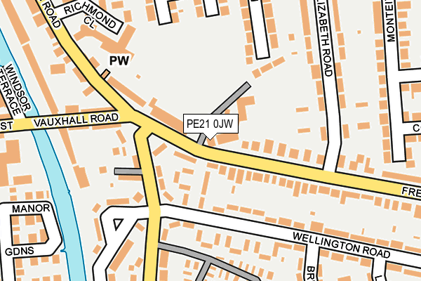 PE21 0JW map - OS OpenMap – Local (Ordnance Survey)