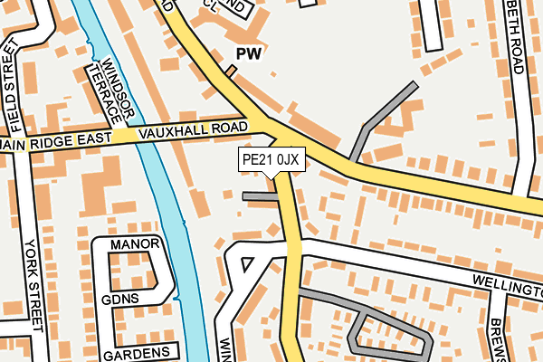 PE21 0JX map - OS OpenMap – Local (Ordnance Survey)