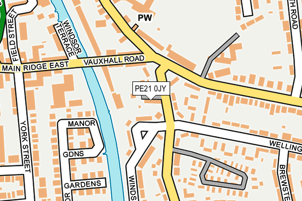 PE21 0JY map - OS OpenMap – Local (Ordnance Survey)