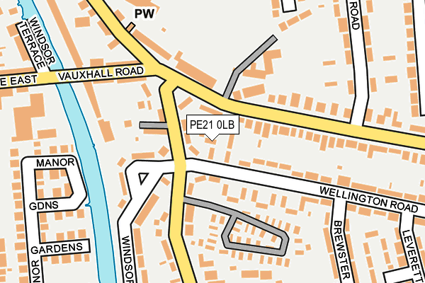PE21 0LB map - OS OpenMap – Local (Ordnance Survey)
