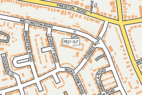 PE21 0LF map - OS OpenMap – Local (Ordnance Survey)