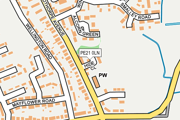 PE21 0LN map - OS OpenMap – Local (Ordnance Survey)