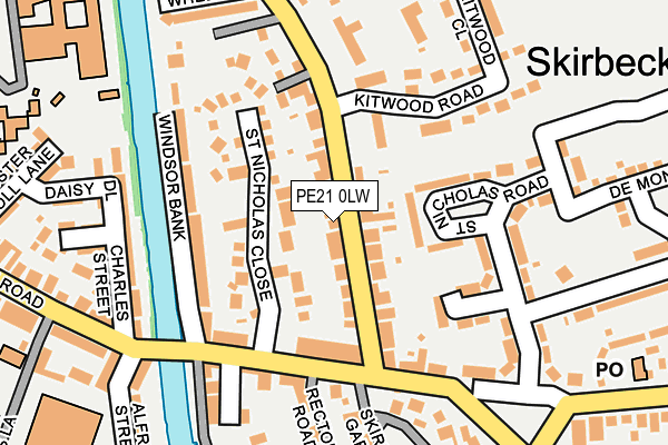 PE21 0LW map - OS OpenMap – Local (Ordnance Survey)