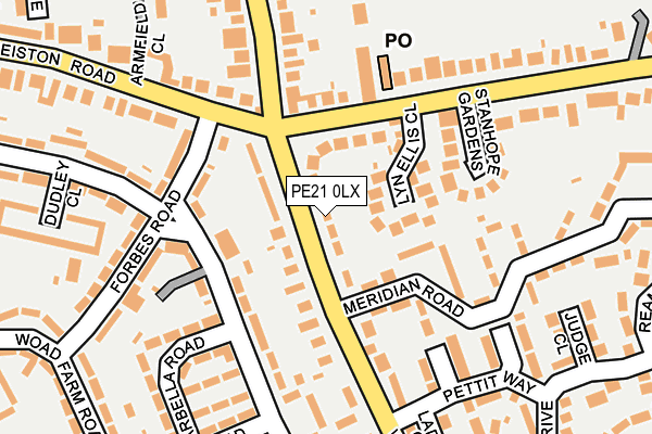 PE21 0LX map - OS OpenMap – Local (Ordnance Survey)
