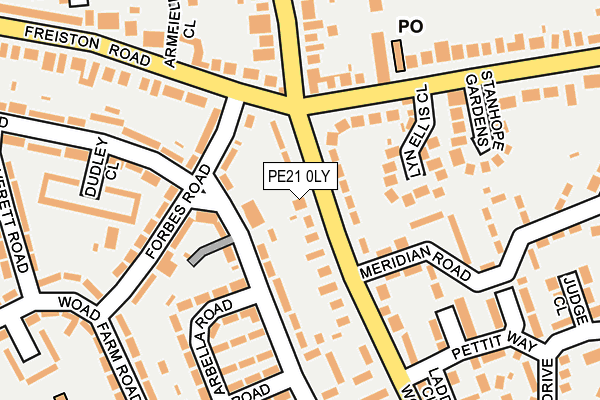 PE21 0LY map - OS OpenMap – Local (Ordnance Survey)