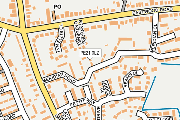 PE21 0LZ map - OS OpenMap – Local (Ordnance Survey)