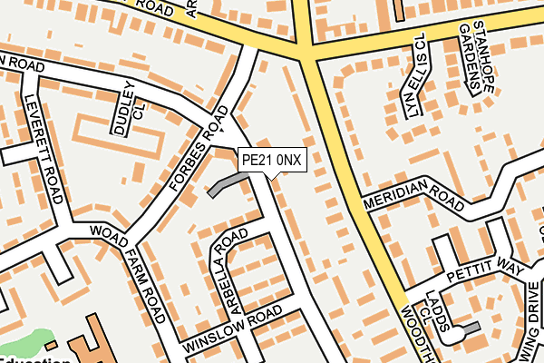 PE21 0NX map - OS OpenMap – Local (Ordnance Survey)