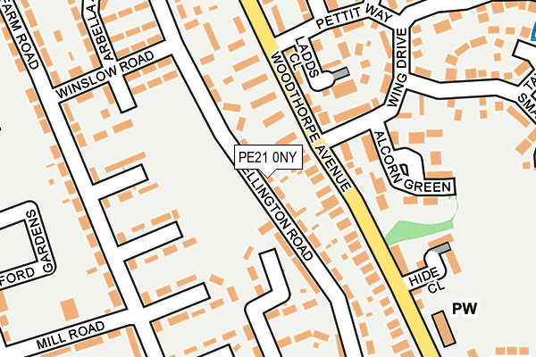 PE21 0NY map - OS OpenMap – Local (Ordnance Survey)