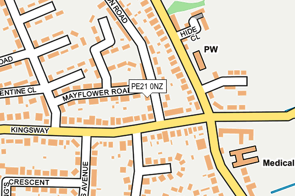 PE21 0NZ map - OS OpenMap – Local (Ordnance Survey)