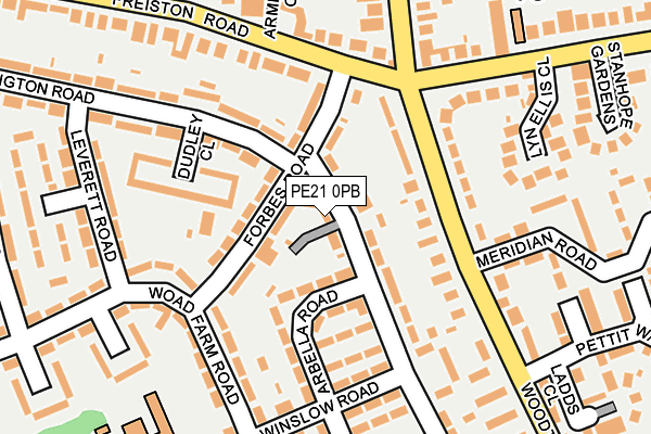PE21 0PB map - OS OpenMap – Local (Ordnance Survey)