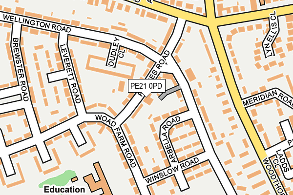 PE21 0PD map - OS OpenMap – Local (Ordnance Survey)