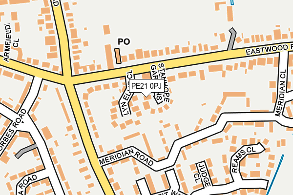PE21 0PJ map - OS OpenMap – Local (Ordnance Survey)
