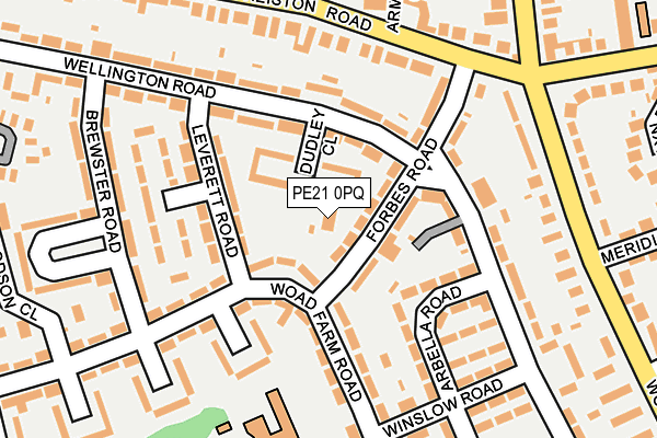 PE21 0PQ map - OS OpenMap – Local (Ordnance Survey)