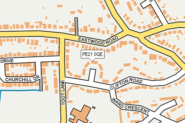 PE21 0QE map - OS OpenMap – Local (Ordnance Survey)