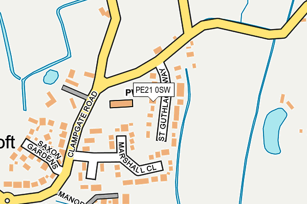 PE21 0SW map - OS OpenMap – Local (Ordnance Survey)