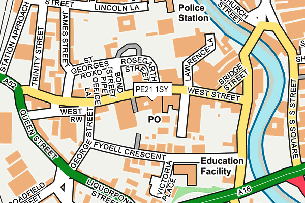 PE21 1SY map - OS OpenMap – Local (Ordnance Survey)