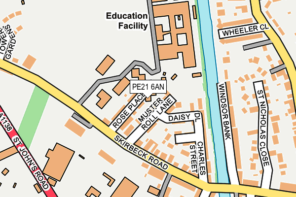 PE21 6AN map - OS OpenMap – Local (Ordnance Survey)