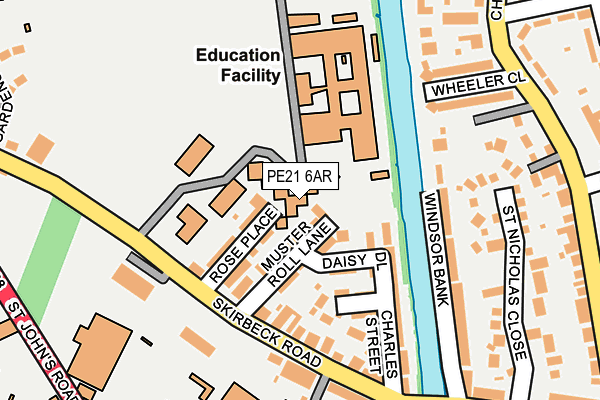 PE21 6AR map - OS OpenMap – Local (Ordnance Survey)