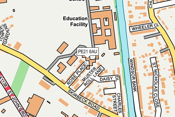 PE21 6AU map - OS OpenMap – Local (Ordnance Survey)