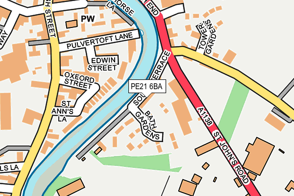 PE21 6BA map - OS OpenMap – Local (Ordnance Survey)