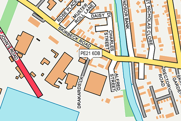 PE21 6DB map - OS OpenMap – Local (Ordnance Survey)