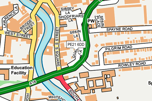 PE21 6DD map - OS OpenMap – Local (Ordnance Survey)