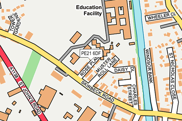 PE21 6DF map - OS OpenMap – Local (Ordnance Survey)